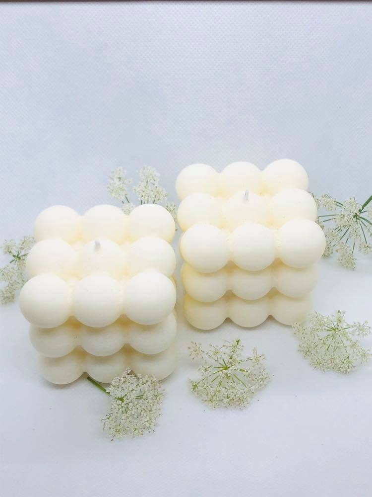 Bubble Cube Soy Candle Scented Luscious Vanilla
